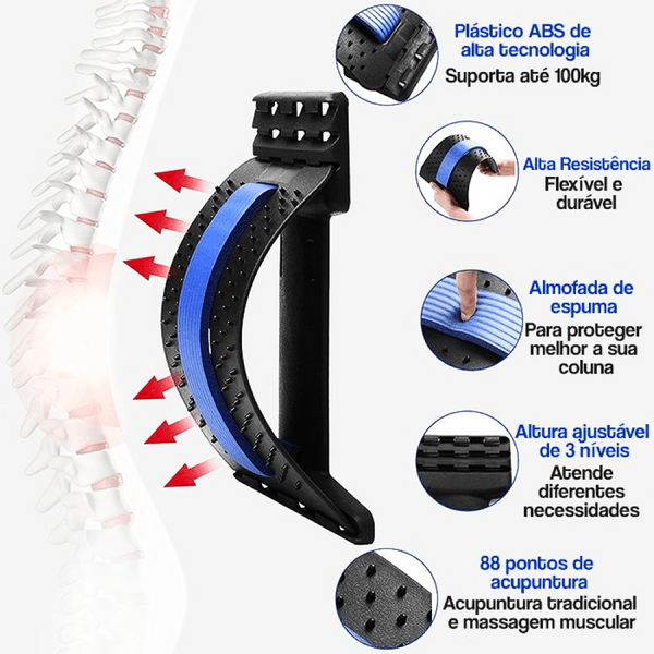 Corrector/Masajeador para la Columna Vertebral y Lumbar - (Soporta hasta 170 kg) - Ortho Care